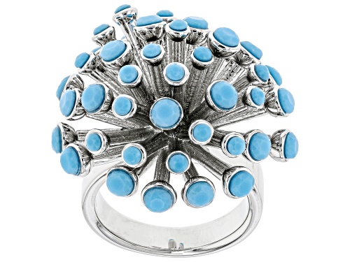 Photo of Paula Deen Jewelry™  Turquoise Color Crystal Silver Tone Starburst Ring - Size 8