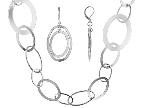 Paula Deen Jewelry™ Silver Tone Large Chain Link Necklace and Earring Set