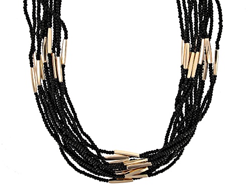 Paula Deen Jewelry™ Black Seed Bead Gold Tone Layered Necklace