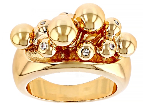 Paula Deen Jewelry™ White Crystal Accent Gold Tone Ring - Size 6