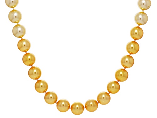 Pearlfection® 13.5mm Multi-Color South Sea Simulant Rhodium Over Silver 24 Inch Strand Necklace - Size 24