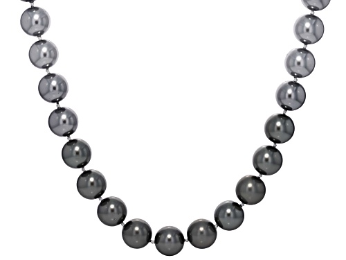 Pearlfection® 13.5mm Tahitian Simulant Rhodium Over Silver 24 Inch Strand Necklace - Size 24