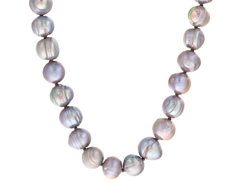 9-10mm Circle Silver Cultured Freshwater Pearl 80 Inch Endless Strand Necklace - Size 80