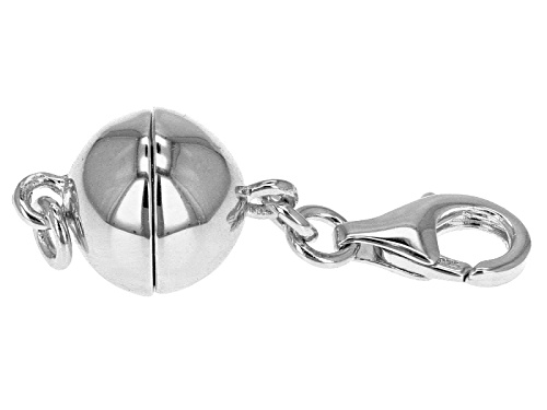 Pre-Owned Magnetic Clasp Converter Rhodium Over Sterling Silver Large 6mm