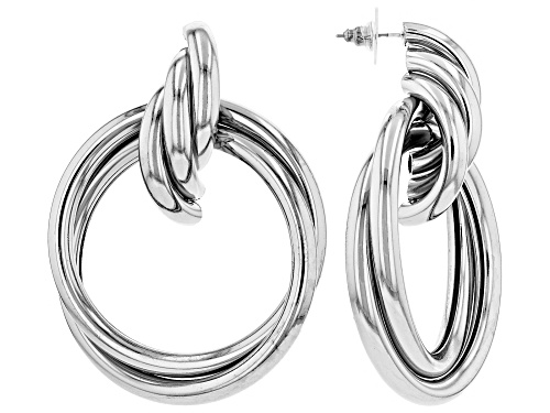 Photo of Pre-Owned Paula Deen Jewelry™ Silver Tone Twisted Double Hoop Earrings
