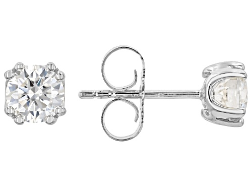 Pre-Owned Moissanite Fire® 1.00ctw Diamond Equivalent Weight Round Platineve™ Stud Earrings