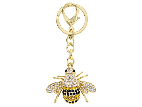 Pre-Owned Off Park ® Collection, Multi-color Crystal Gold Tone Bee Key Chain