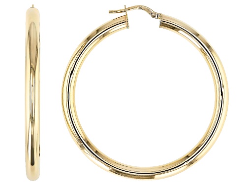 Pre-Owned 14K Yellow Gold 4MM Polished Circle Tube Hoop Earrings