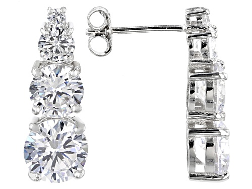 Pre-Owned Bella Luce ® 8.18CTW White Diamond Simulant Rhodium Over Sterling Silver Earrings