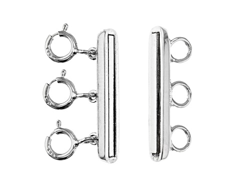Photo of Pre-Owned Multi-Clasp Magnetic Jewelry Clasp Rhodium Over Sterling Silver - Holds Up to 3 Chains