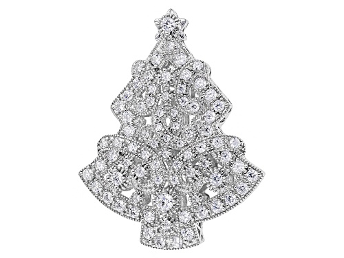 Photo of Pre-Owned Bella Luce ® 3.43ctw Rhodium Over Sterling Silver Brooch (1.86ctw Dew)