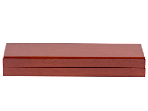 Pre-Owned Wooden Presentation Bracelet Box with White Faux Leather Lining