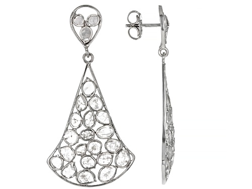 Pre-Owned Artisan Collection of India™ Polki Diamond Sterling Silver Earrings