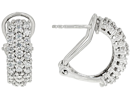 Pre-Owned MOISSANITE FIRE(R) 1.86CTW DEW ROUND PLATINEVE(R) EARRINGS