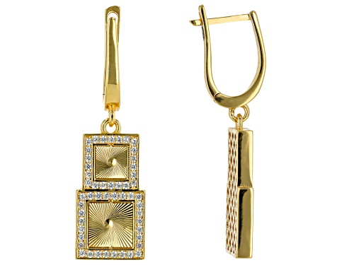 Pre-Owned Artisan Collection of Turkey™ 0.56ctw Diamond Simulant 18k Gold Over Silver Sunburst Earri
