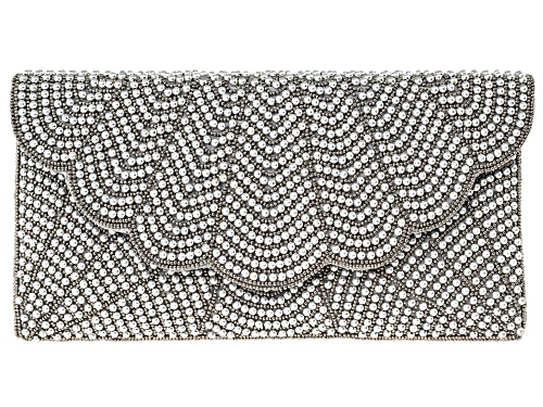 Pre-Owned Off Park® Collection, Seed-bead Pearl Simulant Gray Clutch