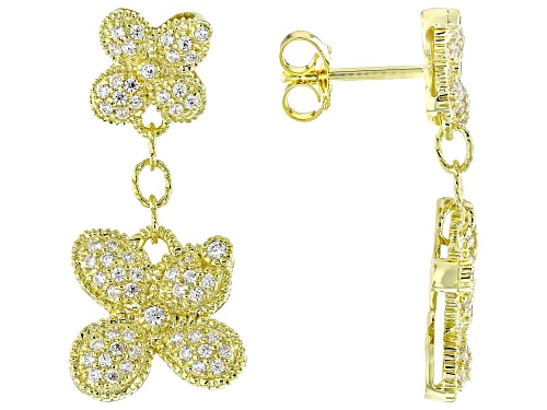 Pre-Owned Judith Ripka  Bella Luce® Diamond Simulant 14k Gold Clad Petaluma Pave Earrings