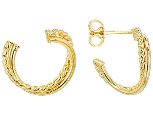 Pre-Owned 10k Yellow Gold 5/8" Twisted Hoop Earrings