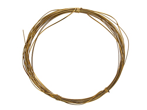 Pre-Owned 21 Gauge Half Round Wire in Faux Gold Color Appx 7 Yards
