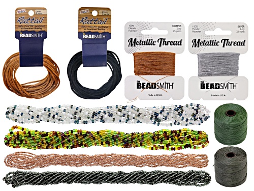 Pre-Owned Kumiganza! Kumihimo Color Suite Supply Kit In Evergreen & Classic Neutrals
