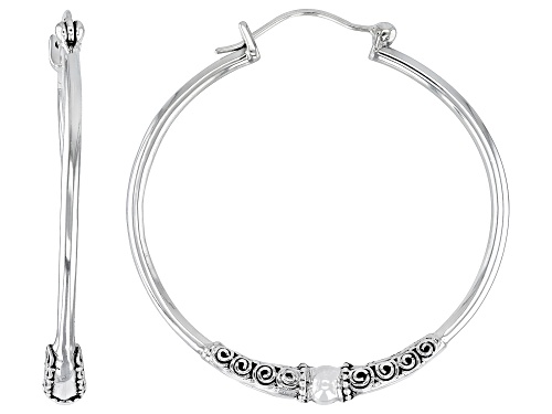 Pre-Owned Artisan Collection of Bali™ Sterling Silver Filigree Hoop Earrings