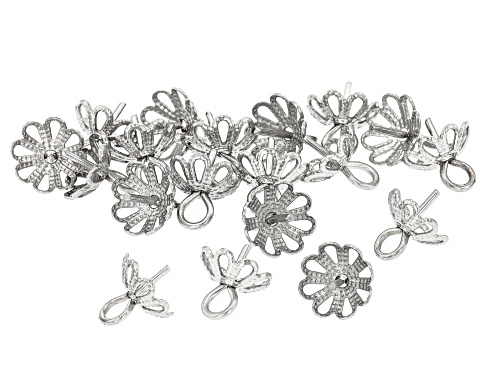 Pre-Owned Stainless Steel Umbrella  Design Cup appx 6mm with Peg Findings appx 20 Pieces in Total