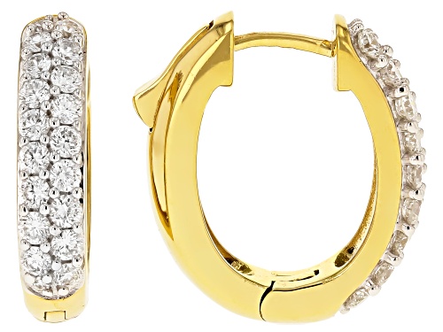 Pre-Owned Prazana® Lab-Grown Diamonds 1.00ctw White Diamond 14k Yellow Gold Over Silver Earrings, F