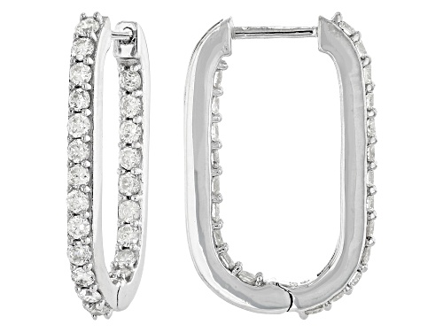 Pre-Owned Prazana® Lab-Grown Diamonds 1.30ctw White Diamond Rhodium Over Sterling Silver Earrings, H