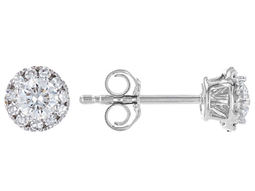 Pre-Owned Prazana® Lab-Grown Diamonds 0.50ctw Lab-Grown Diamond Rhodium Over Sterling Silver Earring