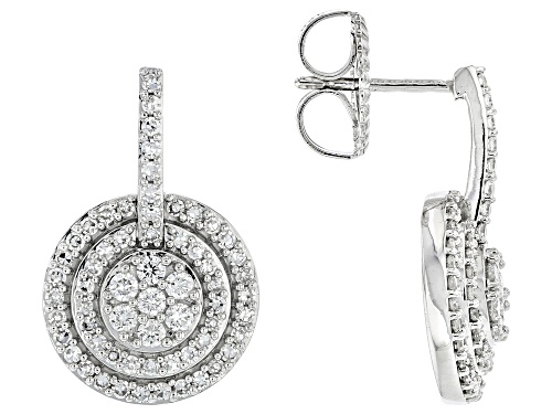 Pre-Owned Prazana® Lab-Grown Diamonds 1.00ctw Lab-Grown Diamond Rhodium Over Sterling Silver Earring