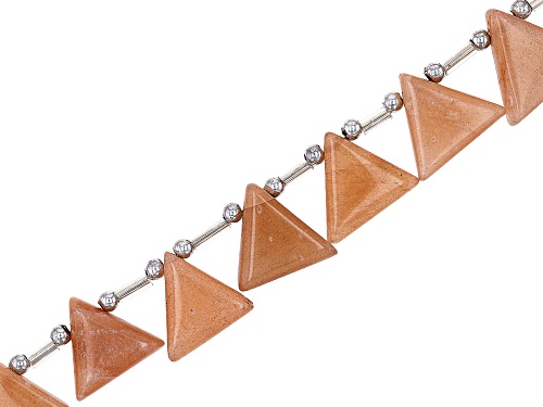 Pre-Owned Peach Moonstone 10-15mm Triangle Bead Strand Approximately 16" in Length