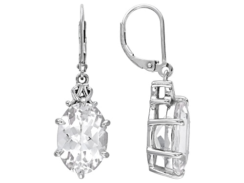 Pre-Owned 9.64ctw Danburite Rhodium Over Sterling Silver Earrings