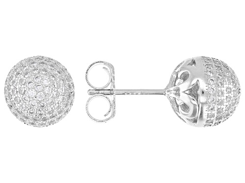 Pre-Owned Bella Luce® 1.77ctw White Diamond Simulant Rhodium Over Sterling Silver Earrings