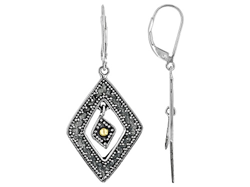 Pre-Owned Artisan Collection of Bali™ Sterling Silver & 18K Gold Accent Open Design Earrings