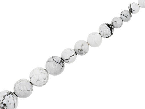Pre-Owned White Magnesite 6-14mm Graduation Round Bead Strand Approximately 14-15" in Length