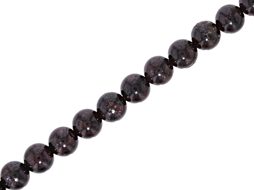 Pre-Owned Garnet 6mm Round Bead Strand Approximately 1m in Length