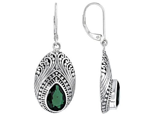 Pre-Owned Artisan Collection of Bali™ 2.80ctw Green Quartz Sterling Silver Earrings