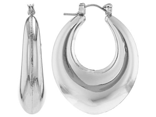 Pre-Owned Off Park® Collection Silver Tone Thick Hoop Earrings