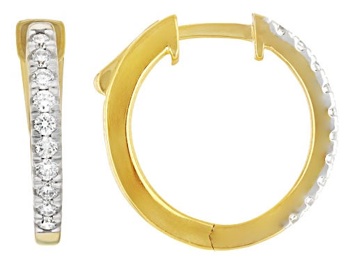 Pre-Owned Prazana® Lab-Grown Diamonds 0.50ctw White Diamond 14K Gold Over Silver Huggie Earrings, H