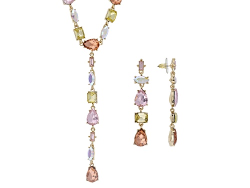 Pre-Owned Off Park® Collection, Multi-Color Crystal Gold Tone Necklace & Earring Set