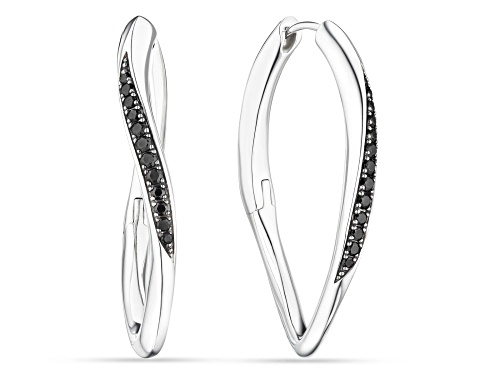 Pre-Owned Judith Ripka Couture Nova Black Spinel Rhodium Over Sterling Silver Earrings