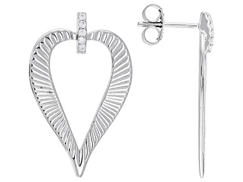 Pre-Owned Bella Luce® 0.20ctw White Diamond Simulant Rhodium Over Sterling Silver Earrings