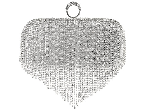 Pre-Owned Off Park® Collection White Acrylic Silver Tone Tassel Clutch