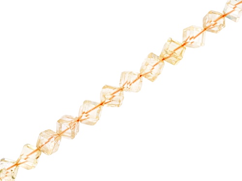 Pre-Owned Citrine Faceted 6-7mm Dice Bead Strand Approximately 14-16" in Length
