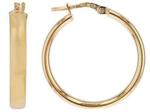 Pre-Owned Argento Oro™ 18k Yellow Gold Over Sterling Silver Hoop Earrings