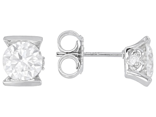 Pre-Owned MOISSANITE FIRE® 1.88CTW DEW ROUND BRILLIANT PLATINEVE® STUD EARRINGS