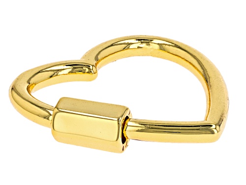 Pre-Owned 18k Gold Plated Carabiner Heart Shape Clasp appx 19.5x19.5mm