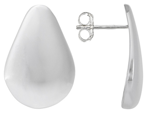 Pre-Owned Sterling Silver Polished Pear-Shaped Stud Earrings