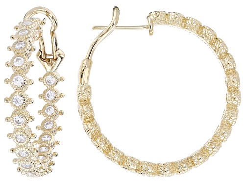 Pre-Owned Judith Ripka 2.23ctw White Bella Luce® 14k Gold Clad Haute Earrings