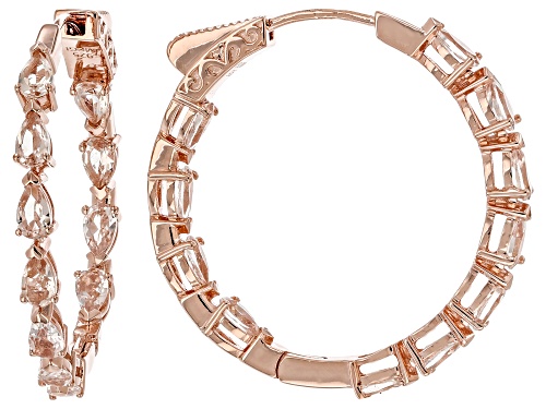Pre-Owned 2.84ctw Peach Morganite 18k Rose Gold Over Sterling Silver Earrings